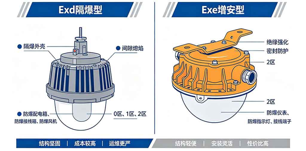 Exd隔爆型与Exe增安型防爆等级对比图