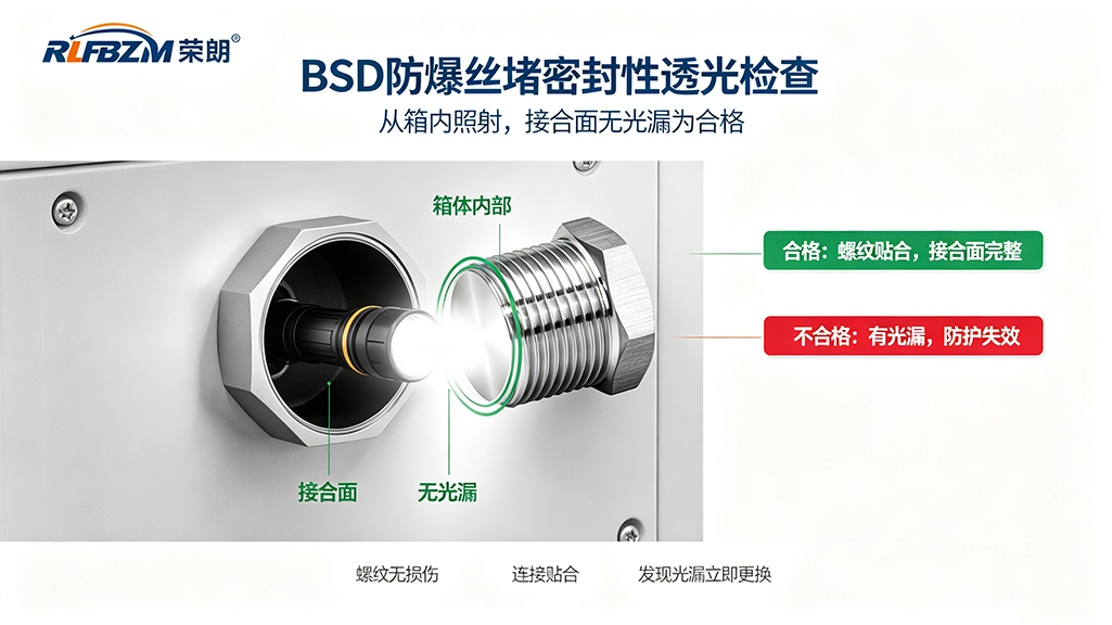 BSD防爆堵头-密封性透光检查图.png