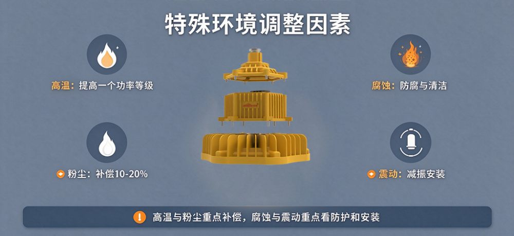 LED防爆灯特殊环境调整因素