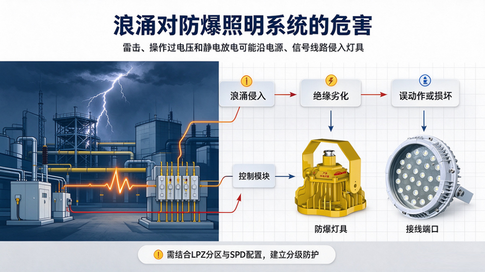 浪涌对防爆照明系统的危害