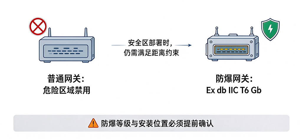 防爆区与非防爆区网关选型对比示意