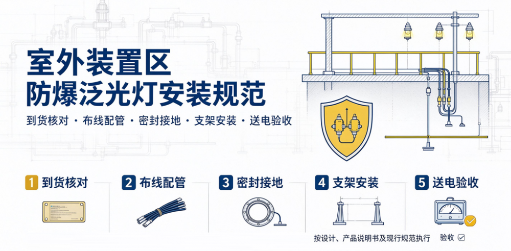 防爆泛光灯室外装置区安装
