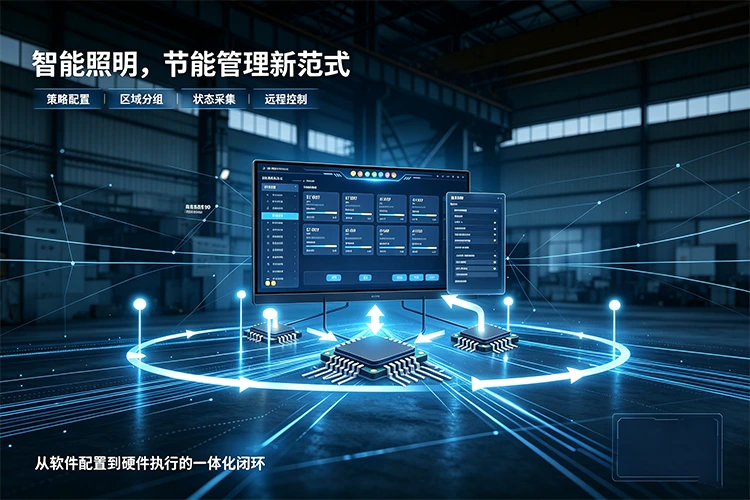 荣朗智慧照明系统石化厂区夜间灯具光效实景